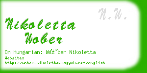 nikoletta wober business card